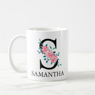 Monogram Watercolor Custom Single Letter S Coffee  Mug