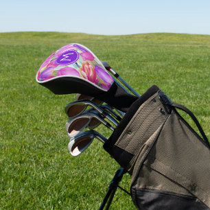 Monogram Watercolor FLORAL Golf Head Cover