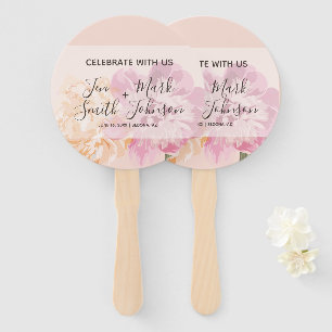 Monogram. Watercolor Flowers. Spring Wedding. Hand Fan
