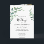 Monogram watercolor leaves photo wedding invitation<br><div class="desc">Watercolor leaves,  monogrammex photo,  folded wedding invitation.
Add your own photo,  names and text to create a very personal and unique wedding invitation.</div>