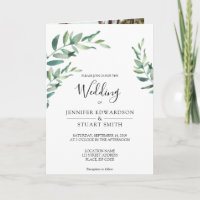 Monogram watercolor leaves photo wedding