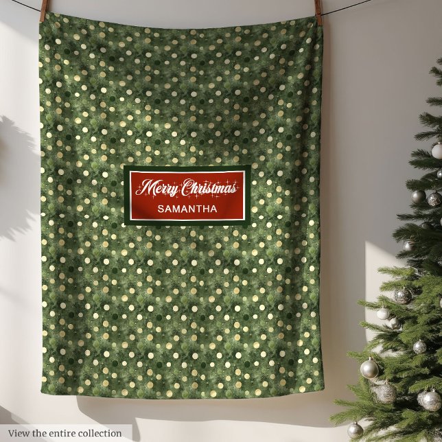 Monogram watercolor pastel green Xmas blanket (Monogram watercolor pastel green Xmas blanket)