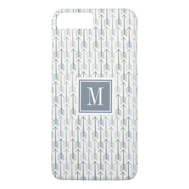 Monogram | Watercolor Wanderlust Arrow Pattern Case-Mate iPhone Case (Back)