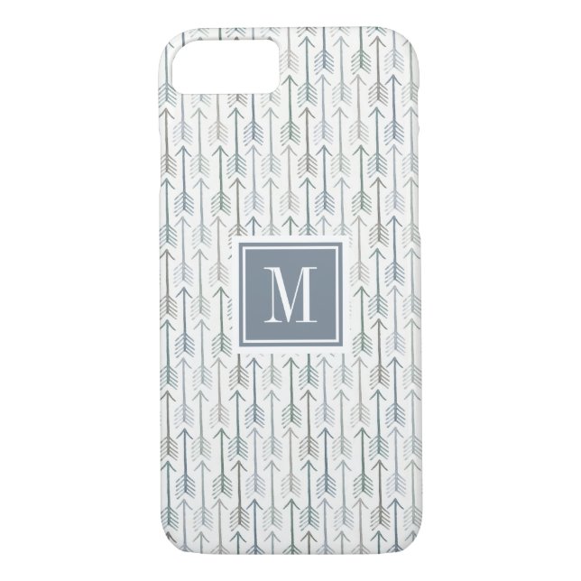 Monogram | Watercolor Wanderlust Arrow Pattern Case-Mate iPhone Case (Back)
