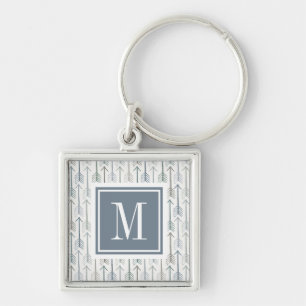 Monogram   Watercolor Wanderlust Arrow Pattern Key Ring