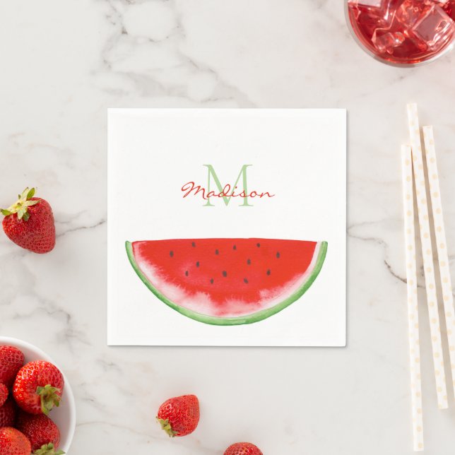 Monogram Watermelon Napkin (Insitu)