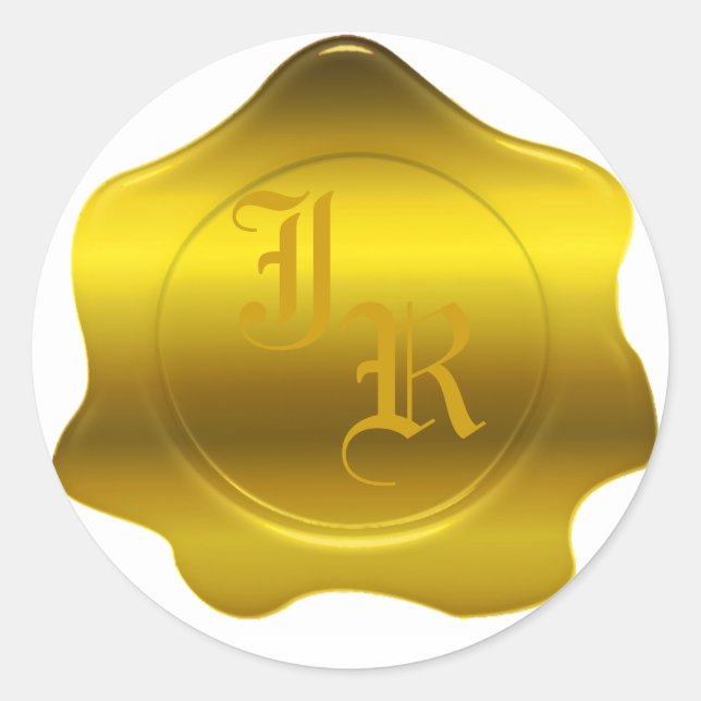 Monogram Wax Seal Wedding Stickers (Front)