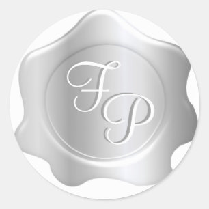 Monogram Wax Seal Wedding Stickers