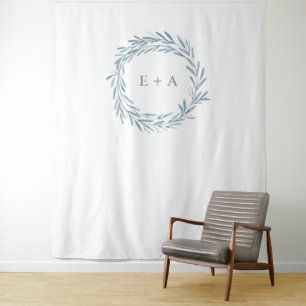 Monogram wedding backdrop, photo prop, photo booth tapestry