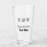 Monogram Wedding Best Man Gift Personalised Black Glass<br><div class="desc">Monogram personalised wedding shot glass gift for Best Man.</div>
