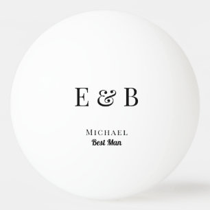 Monogram Wedding Best Man Gift Personalised Black Ping Pong Ball