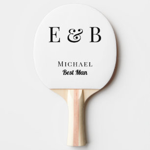 Monogram Wedding Best Man Gift Personalised Black  Ping Pong Paddle