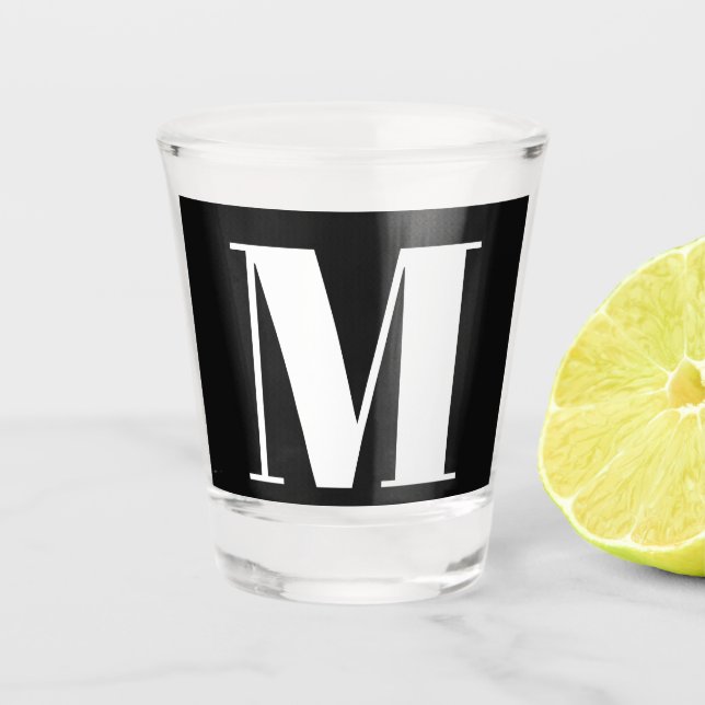 Monogram Wedding Bridal Shower Gift Party Favor Shot Glass (Front)