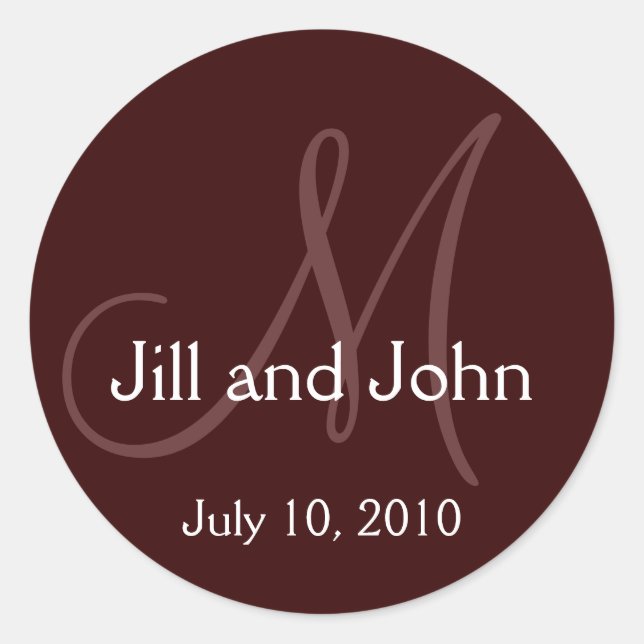 Monogram Wedding Bride Groom Date Chocolate Seal (Front)