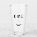 Monogram Wedding Bridesman Gift Personalised Black Glass<br><div class="desc">Monogram personalised wedding pint glass gift for Bridesmen.</div>