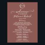 Monogram Wedding Ceremony Program Sign<br><div class="desc">A simple chic foliage faux foil monogram terracotta wedding ceremony program sign foam board. It is easy to personalise with your details. This modern boho wedding ceremony program sign foam board is editable, with wreaths photo wedding invitations, customisable, calligraphy, and handwritten font. CUSTOMIZATION: If you need design customisation, please contact...</div>