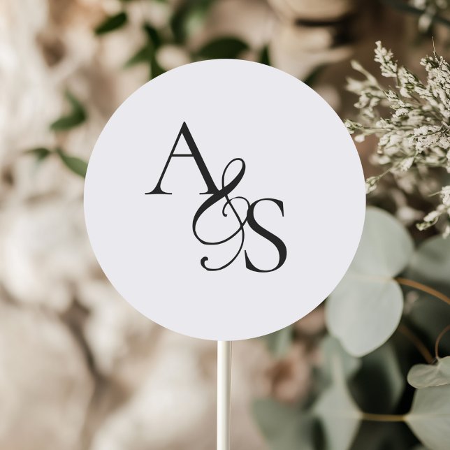 Monogram, Wedding Classic Round Sticker (Personalized, Elegant, Classic, Monogram, Wedding Sticker.)