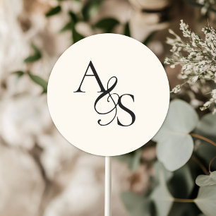 Monogram, Wedding Classic Round Sticker