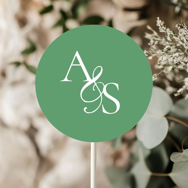 Monogram, Wedding Classic Round Sticker (Personalized, Elegant, Classic, Monogram, Wedding Sticker.)