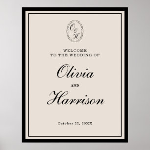 Monogram Wedding Classic Welcome Sign
