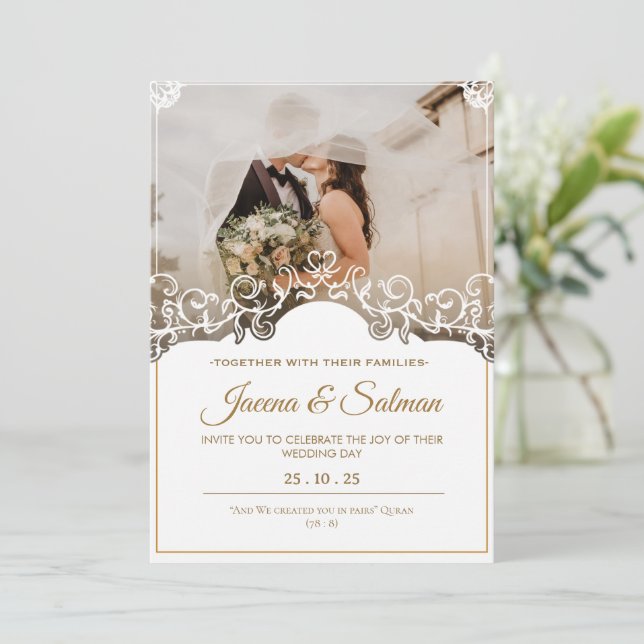 Monogram wedding customisable template  with photo (Standing Front)