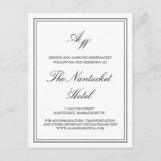 Monogram Wedding Detail Card