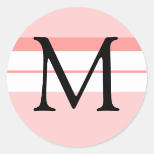 Monogram Wedding Envelope Sticker Light Pink