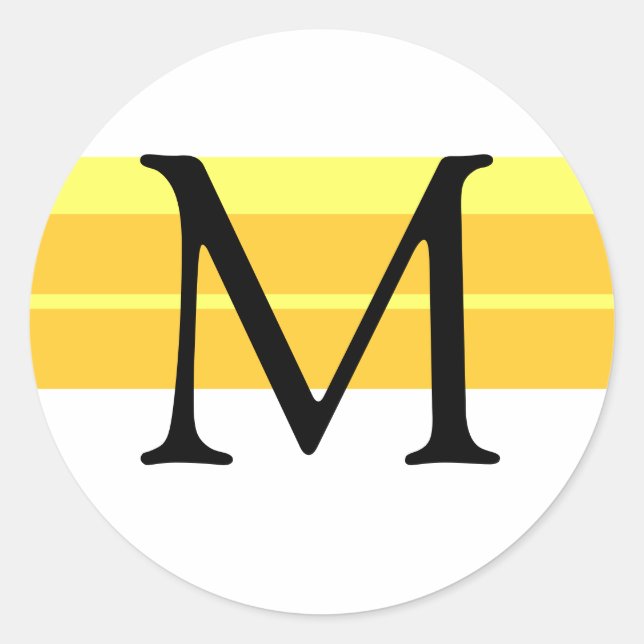 Monogram Wedding Envelope Sticker Yellow (Front)