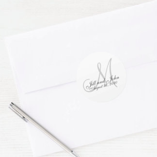 Monogram Wedding Favor Sticker
