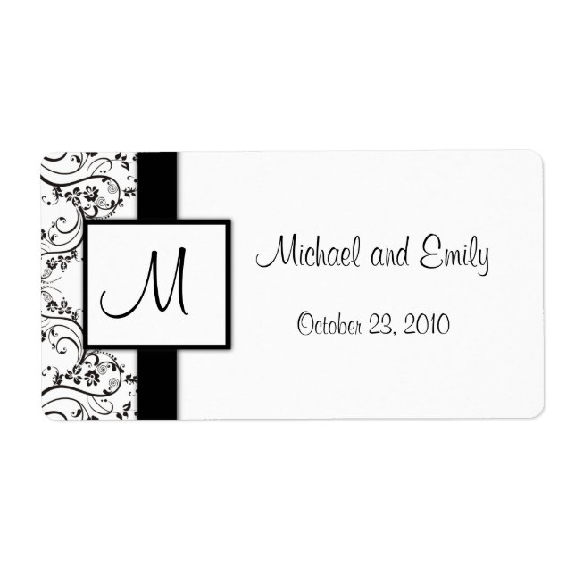 Monogram Wedding Favour Labels (Front)