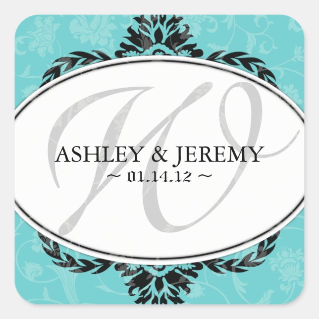 Monogram Wedding Favour Stickers (Front)