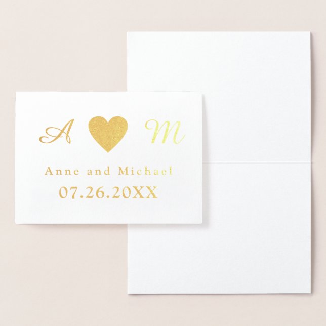 Monogram wedding foil card (Display)