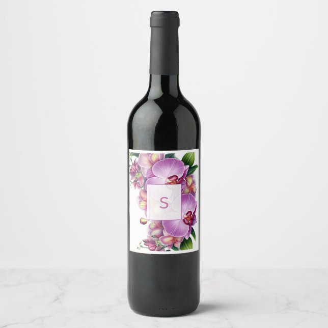Monogram Wedding Food and Beverage Label Set (Front)