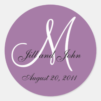 Monogram Wedding Initial Bride Groom Mauve Seal