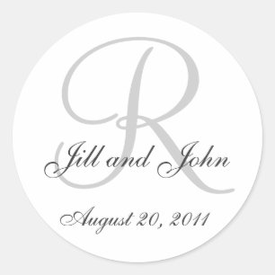 Monogram Wedding Initial Bride Groom Seal Sticker