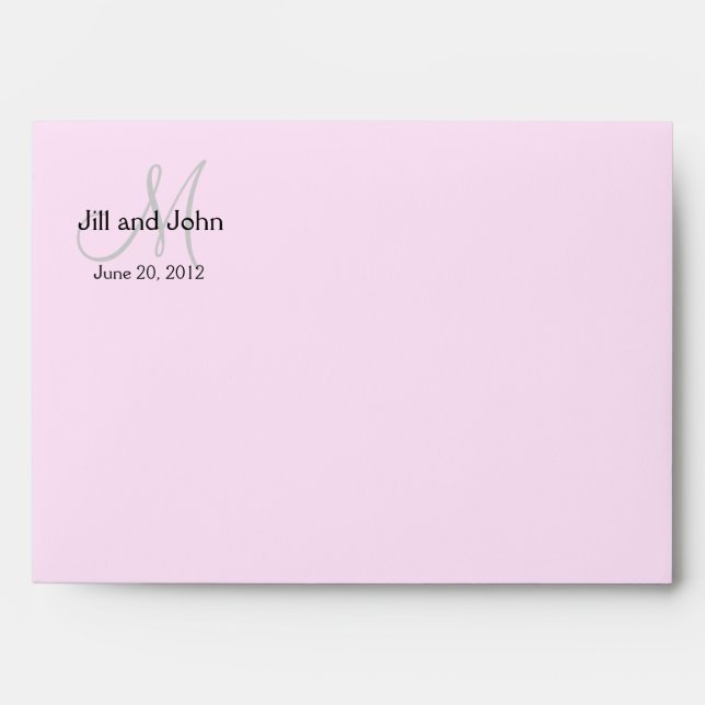 Monogram Wedding Invitation Envelope Pink (Front)