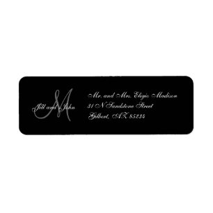 Monogram Wedding Invitation Return Address Labels