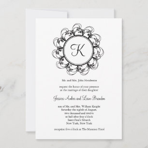 Monogram Wedding Invitation (white)