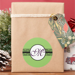 Monogram Wedding Invitations & Gifts Classic Round Sticker