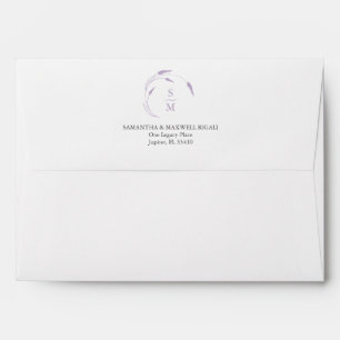 Monogram Wedding Invite Envelopes Lavender