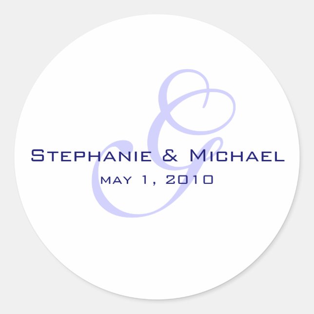 monogram wedding label (Front)