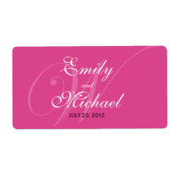 Monogram Wedding Labels -Bright Pink