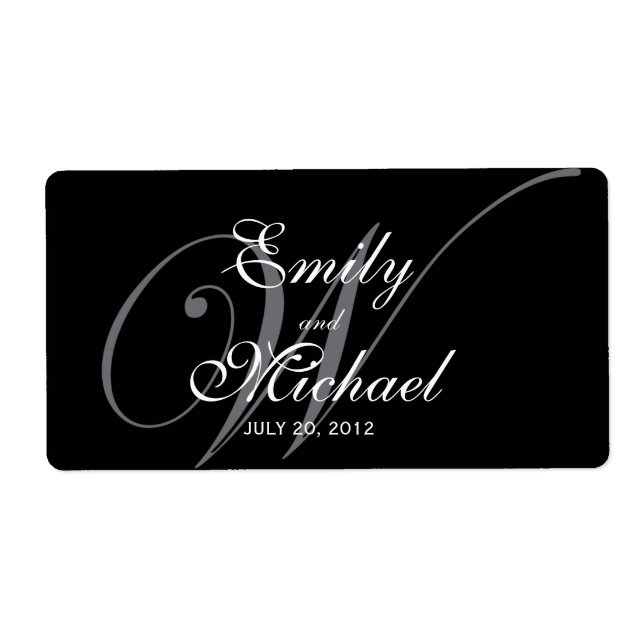 Monogram Wedding Labels -Night (Front)