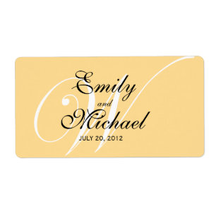 Monogram Wedding Labels -Sunflower