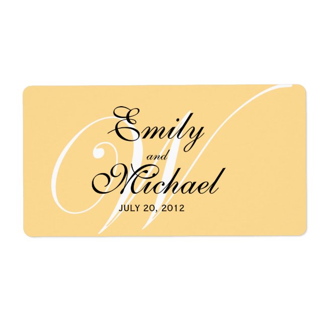 Monogram Wedding Labels -Sunflower (Front)