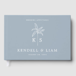 Monogram Wedding Logo Palm Tree Guest Book