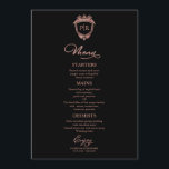 Monogram Wedding Menu Cards Black And Rose Gold<br><div class="desc">A simple chic calligraphy wedding menu card. I do offer a free customisation service,  if you have any questions or special requests,  please feel free to contact me.</div>