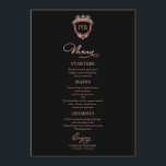 Monogram Wedding Menu Cards Black And Rose Gold<br><div class="desc">A simple chic calligraphy wedding menu card. I do offer a free customisation service,  if you have any questions or special requests,  please feel free to contact me.</div>