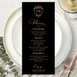 Monogram Wedding Menu Cards Black And Rose Gold<br><div class="desc">A simple chic calligraphy wedding menu card. I do offer a free customisation service,  if you have any questions or special requests,  please feel free to contact me.</div>