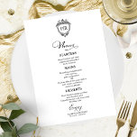 Monogram Wedding Menu Cards Black And White<br><div class="desc">A simple chic calligraphy wedding menu card. I do offer a free customisation service,  if you have any questions or special requests,  please feel free to contact me.</div>